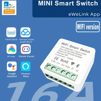 1/2/3/4 Spôsobom Mini EweLink Wifi Smart Switch Podporujú Ovládanie Časovač Bezdrôtový Prepínač Kompatibilný Pracuje S Alexa Domovská Stránka Google Alice