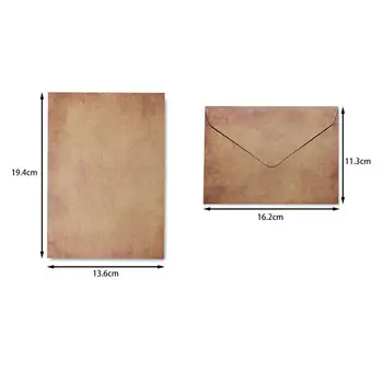 1 Nastaviť Jedinečné listový Papier Špeciálny Papier Jemné Textúry Hnedého Papiera Obálky Set s Spovedi Papiernictvo Zanechať Správu