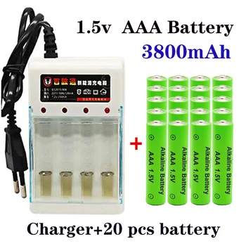 100% Nový 3800mAh AAA Alkalické Batérie AAA nabíjateľné batérie pre Diaľkové Ovládanie Hračka Batery požiarny alarm s nabíjačky