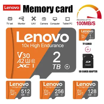 100% Nový Lenovo Micro SD TF Karty vysokej rýchlosti Class10 2TB 1 TB Carte SD Memoria Karta 128 GB Pamäťovú Kartu Pre Nintendo prepínač Ps4