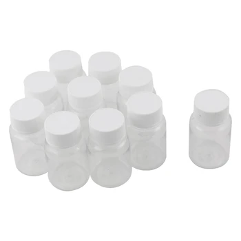 100ks Fľašiach 15Ml Plastových PET Jasné Prázdne Tesnenie Fľaše, Nádoby S Skrutkovacím uzáverom Trvalé Biely