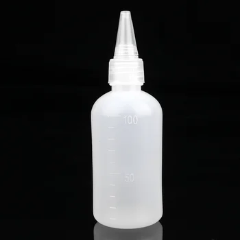 10pcs 100ML Jasné strička Transparentné strička Prázdne Squeeze Tip Fľašu s mierkou pre Lepidlo Skladovanie ( Biela )