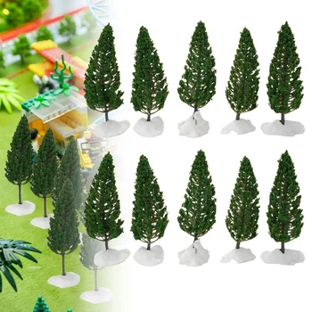 10pcs Model Borovicové Stromy, Zelené Borovice Umelých Plastických Borovice Pre Rozsahu Železničnej Rozloženie 11 cm Miniatúrne Sandtable Model Scenérie