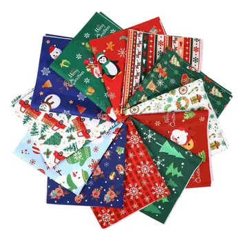 12 Listov Vianočné Balenie Handričku Šitie Patch Handričkou Kus Vianočné Námestie Textílie Vianočné DIY Domáce Textílie Ozdobami 48