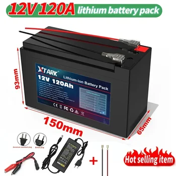 12V 120Ah Nabíjateľná Batéria S BMS pre slnečnej energie, Ryby Finder, Skúter, Svetlo, Deti, Auto, lítiové batérie, Nabíjačky