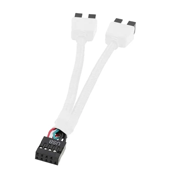 15 CM Rozšírené USB 9Pin Splitter Line Tienené USB 2.0 9 Pin na Dual 9Pin Kábel