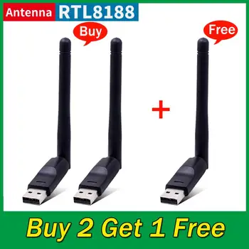 150Mbps MT7601 Bezdrôtovú Sieťovú Kartu Mini USB WiFi Adaptér LAN, Wi-Fi Prijímač Dongle Antény 802.11 B/g/n Pre PC Windows RTL8188