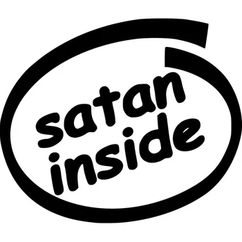 16.9*14.3 CM Satan Vnútri Originality Vinyl Motocykle Odznak Odtlačkový Čierna Biela Nálepka Auto Styling Príslušenstvo