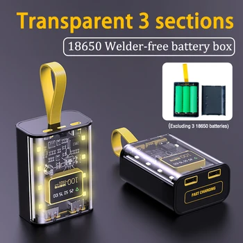 18650 Batérie, Nabíjačky Prípade, Rýchle Nabíjanie Prenosných DIY Power Bank Box Digitálny Displej Box Mobilný Napájací zdroj S Nočné Svetlo