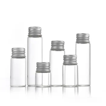 1PCS 6ml 35*22 mm Sklenené Fľaše S Hliníkové Viečka Malých Sklenených Nádob Transparentné Medicíny Prášok Skúmavky Fľaša Diy Plavidlá