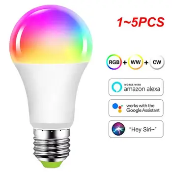 1~5 KS Tuya 12W/15W, WiFi, Smart Žiarovky E27 RGB LED Lampa Stmievateľné s Inteligentný Život APLIKÁCIE, Hlasové Ovládanie pre Domáce, Alexa
