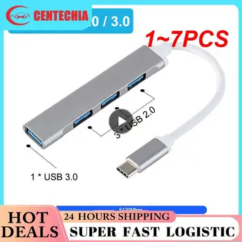 1~7PCS v 1 USB C Typ C HUB Na USB3.0 Typ-C 3xUSB Vysokej Rýchlosti Splitter 4 Port Dokovacej Stanice Nabíjací Adaptér Pre Ipad, Macbook