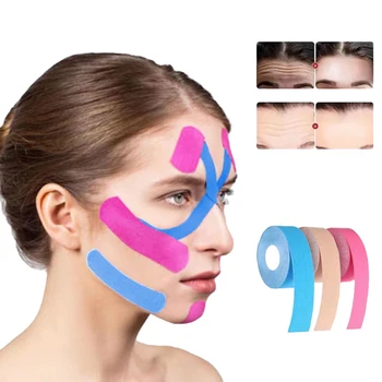 2.5 CM*5M Kineziológia Pásky pre Tvár, Krk, Oči Zdvíhacie Odstraňovač Vrások Nálepky Anti Aging Face Pásky Tvár V Súlade Bandagem Elastica