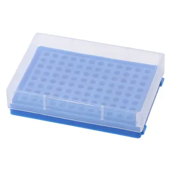 2 ks 13 cm*9 cm*3 cm PCR Skúmavky Rack Vysoká Odolnosť voči teplotám 96 Jamiek, Modrá tuba mikro Rúry Rack PP Platne PCR Stripy Rúry