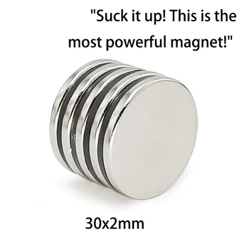 2 ks 30x2 Iman Silný Neodýmu Magnet Silné Neodium Magnetky na Chladničky Malé Okrúhle Magnety na Chladničku Magnit Super