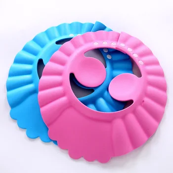 2 KS Modrá a Ružová Baby Soft Cap Nastaviteľné Vlasy Umyť Klobúk pre Deti Ochranu Sluchu Bezpečné Deti Šampón Kúpanie Sprcha