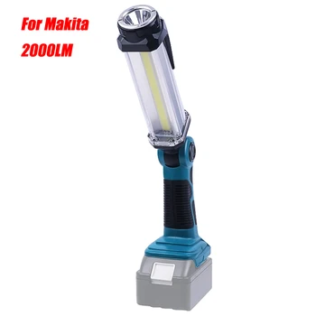 2000L LED Pracovné Svetlo Prenosné Vonkajšie Baterka Kempovanie Svietidlá Vertikálne Downlight pre Makita 14,4 V-18V Li-ion Batéria