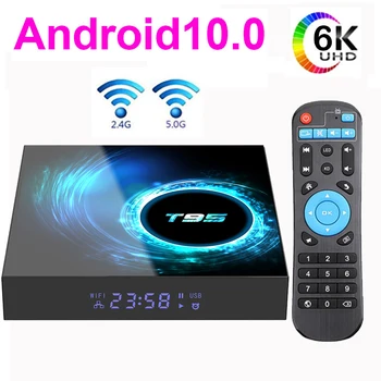 2023 Najnovšie T95 Smart Tv Box Android 10.0 6k 2.4 g & 5g Wifi 3D 16g 32gb 64gb 4k H616 Quad Core Set-Top Boxu, Prehrávača Médií