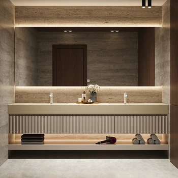 2023 Nová kúpeľňa skrinky dvojité umývadlo Corian jeden povodí wc umývanie stola umývadlo umývadlo kabinet zmes
