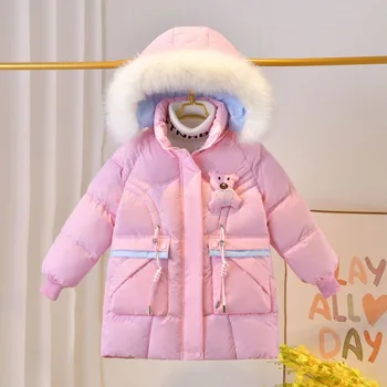 2023 Zimné Pribrala Nové Dole Bavlna Kabát detské Oblečenie Móda kórejský Parkas vrchné oblečenie Deti Zimná Bunda 9 10 12 Rokov