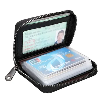 2024 Nové Mini Kožené 20 Karty Mini Peňaženka Kožená Peňaženka Obchodného Prípadu Kabelku Držiteľ RFID Blokovanie Carteira Masculina Porte Carte