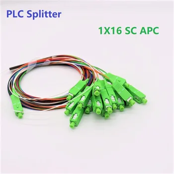 20PCS 0,9 mm 1x16 Oceľovej Trubky, Optické PLC Splitter SC/APC-mini blockless FTTH SM 1*16 SC APC Konektor