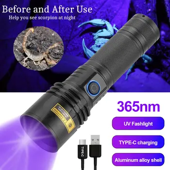 20W 365nm UV Lampa s Ultrafialovým BlackLight USB Nabíjateľné Filtrované Fialová LED Baterkou Detektor, Pet Koberec Škvrny od Moču