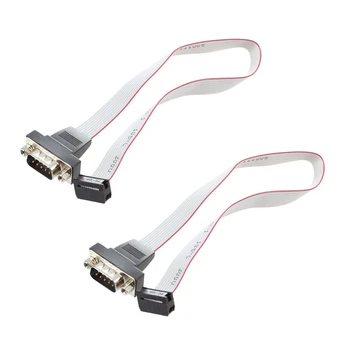 2X DB9 RS232 10-Pinový plochý Kábel Konektor pre Adaptér