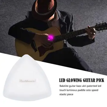3 Farebné LED Svietiace Gitara Vybrať Potraviny-Kvalitné Plastové Vybrať Strunové Svetelný Dotyk Žiariace Gitara 1pcs Plectrum Hudobné Instru S6U4