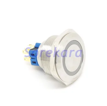 30 mm Ring LED Farba MODRÁ Latching 2NO 2NC Nehrdzavejúcej Ocele tlakovým spínačom Pre Automatické IP65 UL 6V/12V/24V/110V/220V