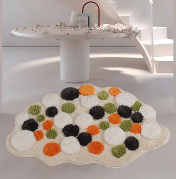 3D hrnú všívaných vyšívané koberec Obývacia izba svetlo luxusné spálne rohože Nordic gauč čaj stôl Koberec