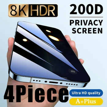 4 KS Úplné Pokrytie Anti-Spy Screen Protector pre iPhone 13 12 Mini 7 8 14 Plus XR XS Súkromné Skla pre iPhone 11 12 13 14 Pro Max