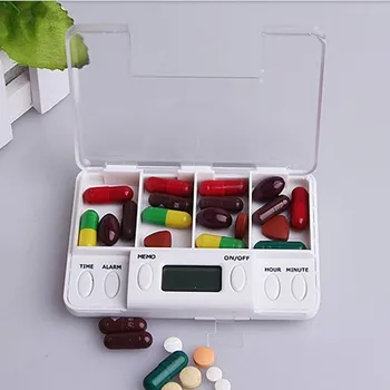 4 smart grid pilulku elektronické načasovanie pripomienka lekárske kontajner rodinné cestovanie časovač pilulku box skladovania drog oddeľovač pilulku containe