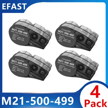 4Pack Nylon Štítok Kazetové Pásky, Kompatibilné Brady M21-500-499 12.7 mm Black/White 1/2
