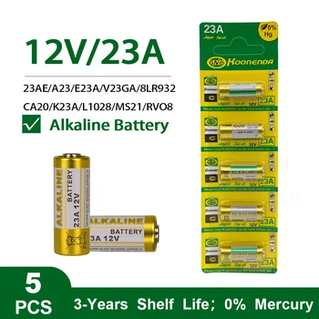 5 ks 23A 12V Alkalické Batérie Vysoké Napätie Batéria A23 V23GA MN21 Primárne Suché Batérie Pre Kalkulačky Kľúčenka diaľkových ovládačov Alarmy