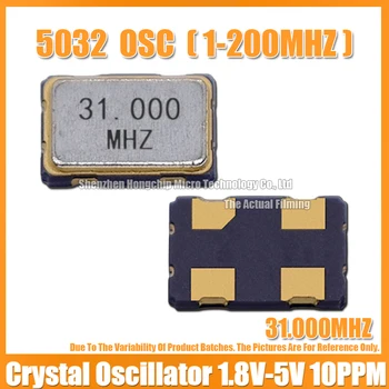(5 KS) 5032 31M 31MHZ 31.000 MHZ Aktívne Crystal Oscilátor SMD-4 OSC 5.0*3.2 mm Crystal Oscilátor Hodiny Oscilátory 1.8 3.3 V, 5V