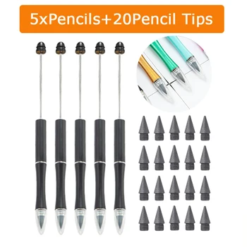 5 ks Ceruzky a 20Pcs Ceruzka Tipy Večný Ceruzky Inkless Ceruzka Tip Inkless Ceruzka s náhradnými Nibs Večný Ceruzka