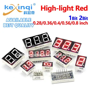 5 ks Červená LED-Ciferný Displej 0.28 Palcový 0.36 Palcový 0.4 Palcový 0.56 Palcový 0.8 Palcový 1Bit 2Bit Anóda Katóda 7 Segmentový Led Displej Rada