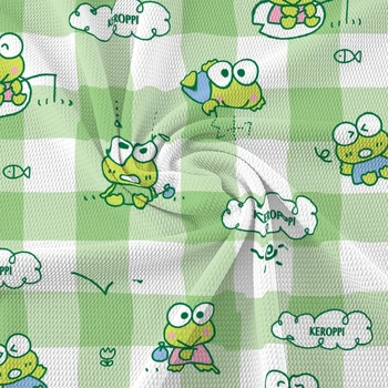 50*145 Sanrio KEROKEROKEROPPI Bavlna Bublina Textílie Cartoon Charakter Tlač Na Tkaniva, Detský bytový Textil DIY Remeslá