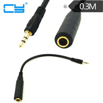 6.35 mm Žena na 3,5 mm Samec Konektor Jack Stereo Hifi Audio Mic Predlžovací Kábel