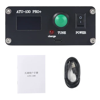 ATU-100 Pro+ 1.8-55Mhz Automatická Anténa Tuner Multi-Function Pohodlné 0.96 Palcový Skončil Nabíjateľná Čierny ABS + Prípade