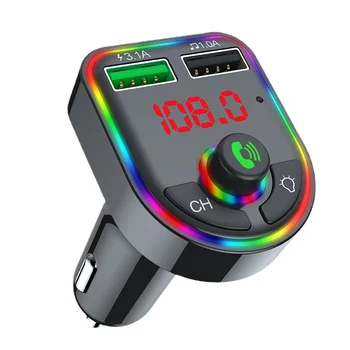 AUTO F6 Auto MP3 Bluetooth Prehrávač, Slot, USB, Farebné Okolitého Svetla, Auto Bluetooth Hands-free, FM Vysielač