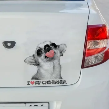 Auto Nálepka I Love My Chihuahua Roztomilý Pes s Pre Notebook Fľaša na Vodu Telefón Vozidlo SUV, Van Motocykel, Vozidlo Farba Okna Ma
