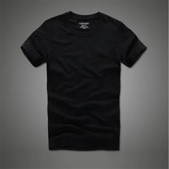 B8563 bavlna tuhé t-shirt mužov krátky rukáv camiseta