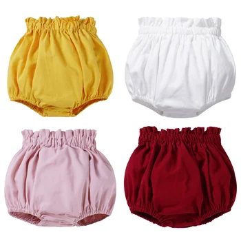 Baby Dievčatá Farbou Bloomers Elastické Opasok Prehrabať Pás Bežné Out-nosiť Šortky Batoľa Detský Letný Voľné Nohavice
