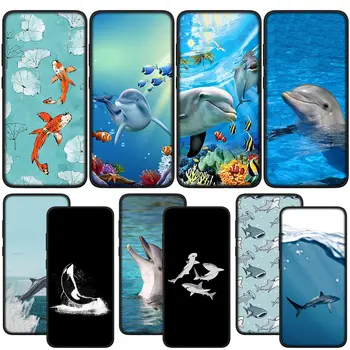 Black Shark Dolphin Zvierat Mäkký Kryt Puzdro pre Telefón Huawei Y7A Y6P Y5P Y6 Y7 Y9 Prime 2018 2019 Y8P Y9A Y8S Y9S P Smart Case