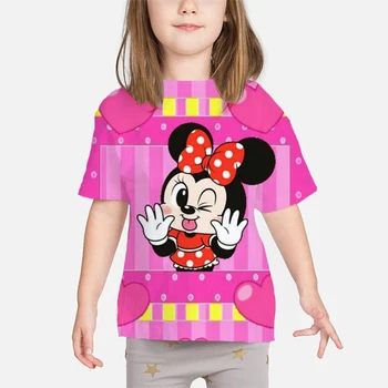 Cartoon Disney Mickey Mouse, T Košele, Kostýmy Dievčatá 2023 Nové Letné Topy Tees Oblečenie Móda Krátke Rukávy Bežné Tee-Shirt