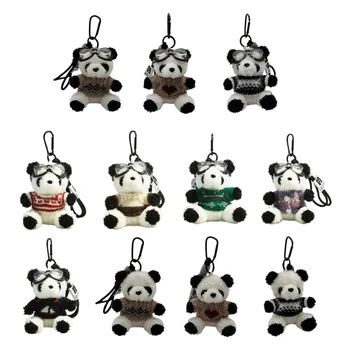 Cartoon Niesť Vak Prívesok Keychain Štýlový Panda Keyring Plyšové Hračky Keychain Šperky Osobné Tašky Dekorácie
