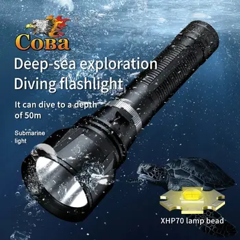 COBA Prenosné High Power LED Potápačská Baterka 26650 Batérie Nabíjateľné Svietidlo Ponoriť Svietidlo Vonkajšie Svetlá Hľadanie Svetla