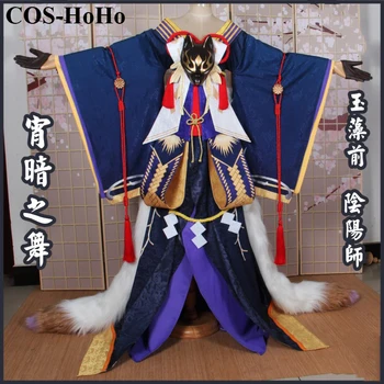 COS-HoHo Anime Onmyoji Tamamo Č Mae Pokožky Tmy Tanec Kimono Nádherný Jednotné Cosplay Kostým Halloween Party Oblečenie